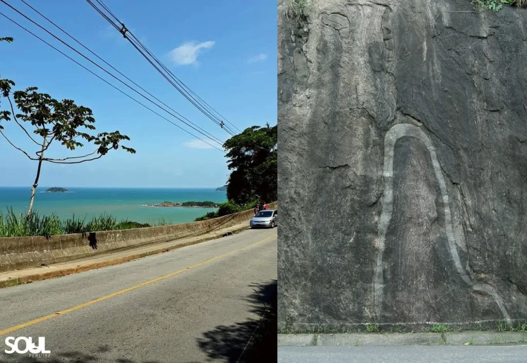 Foto: vista do Mirante da Pedra da Serpente e a pedra